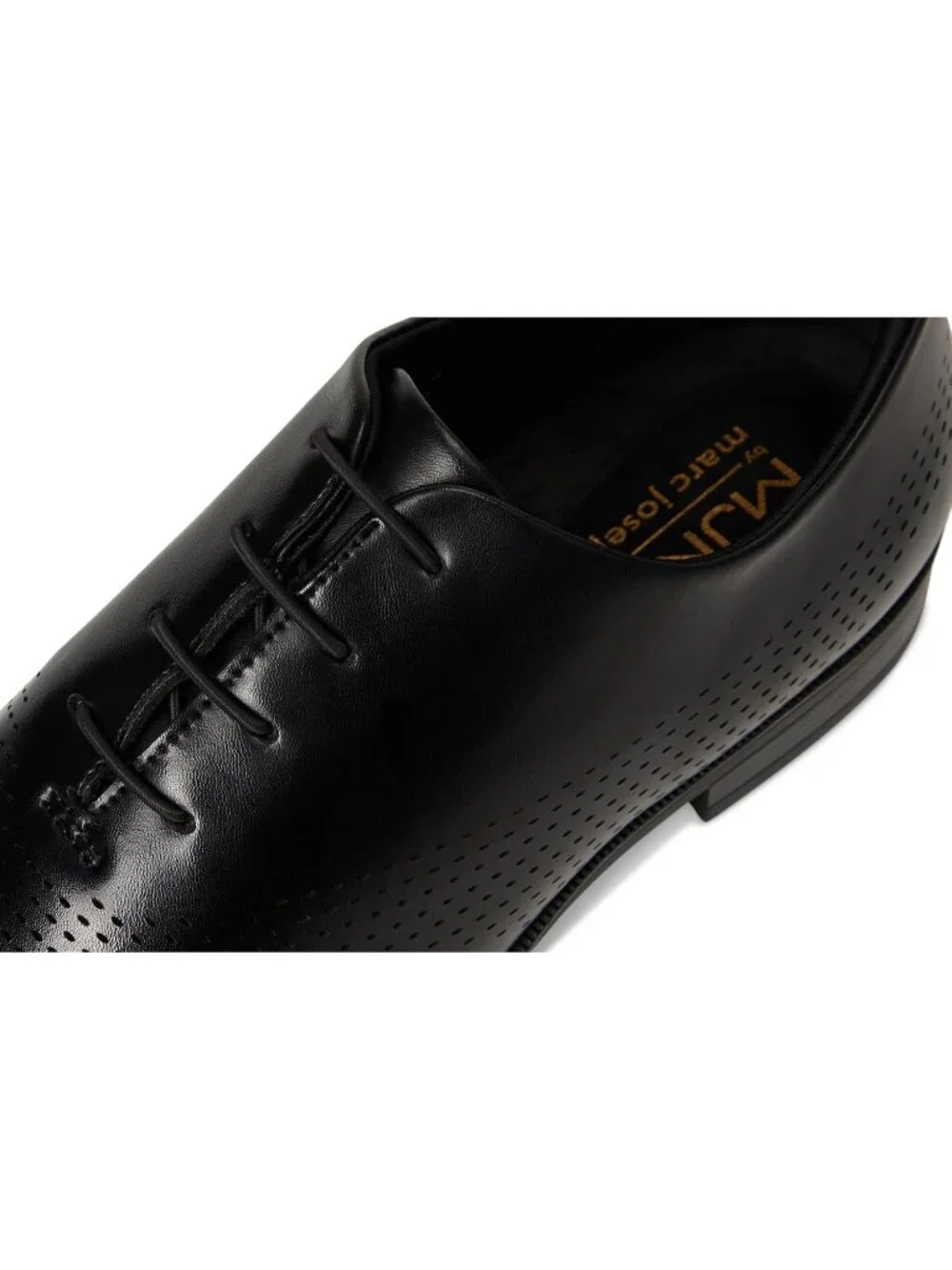 Marc Joseph Men's Black Napa Leather Closed Toe Casual Oxford Block Heel Shoes